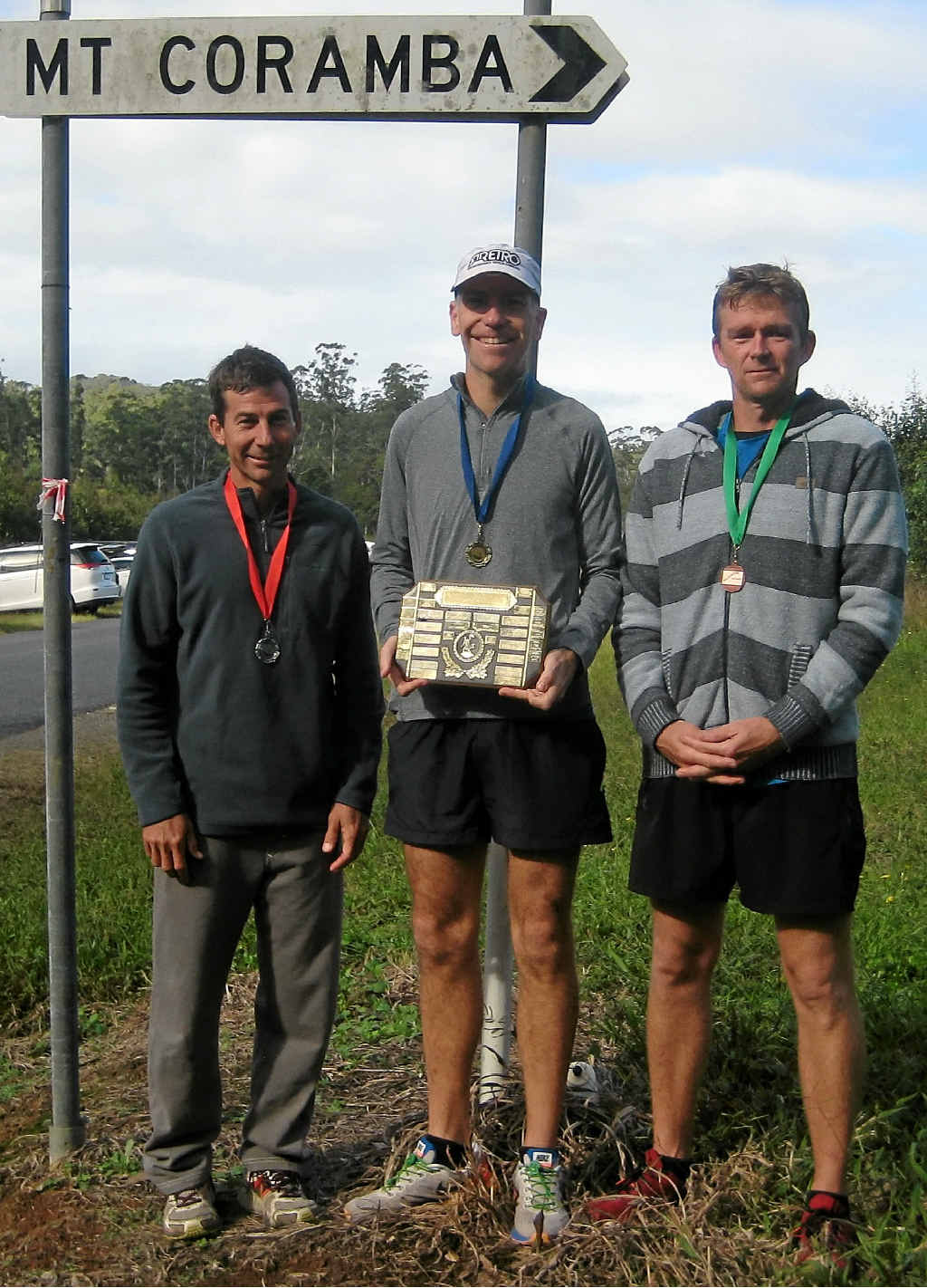 ‘King’ Ed Brazier (centre) with Terry Garrett and Rodney Koopmans. ‘King’ Ed Brazier (centre) with Terry Garrett and Rodney Koopmans.